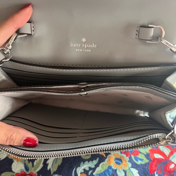 Kate Spade Gray Clutch Wristlet Minimalist Design - Picture 3 of 5